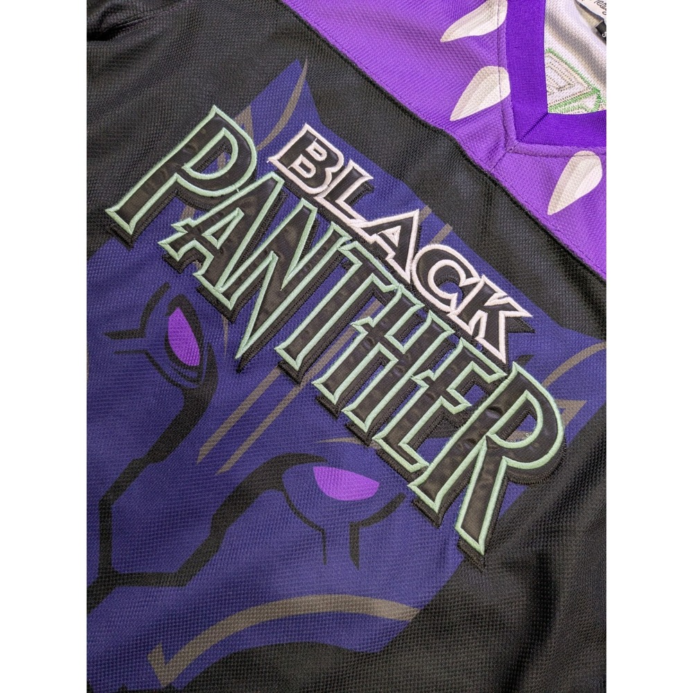 Black Panther Jersey Mens Small Black Purple Headgear Classics Hockey Wakanda - Picture 7 of 16